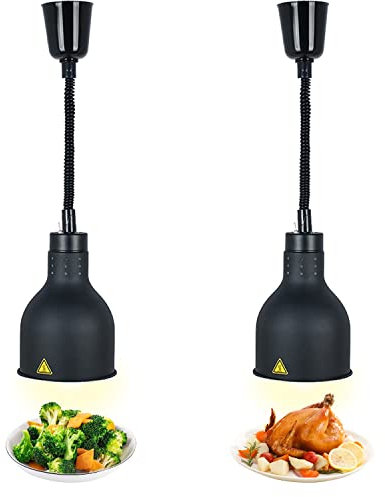 Lampe Chauffante Alimentaire Réglable, 250W Lampes Chauffantes pour Aliments Commercial, Chauffe-plats Lampe Chauffante Cuisine Professionnelle pour Restaurant et Buffet(C-19cm, 2 Pièces)