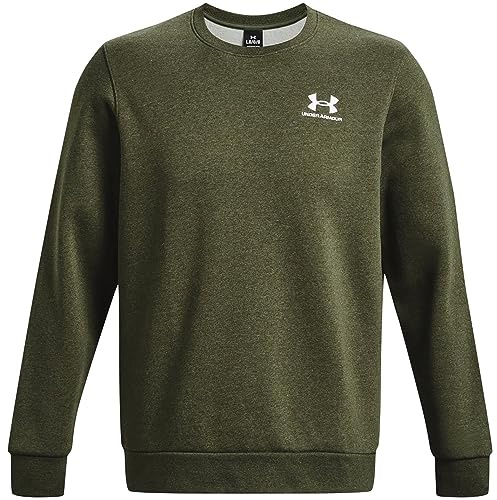 Under Armour Mens Essential Fleece Crew Sweater Mrneodgreen/White XL