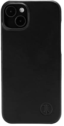 JT Berlin Echtleder Case Kreuzberg - Apple iPhone 15 Hülle - Schwarz | Premium Leder Backcase mit Samtfutter, kompatibel mit MagSafe & kabelloses Laden, ultradünner Schutz vor Kratzern