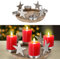 Adventskranz Stern | Mangoholz Aluminium 34x13x34 cm | Adventsleuchter für 4 Stumpenkerzen Ø 6,5cm (1 x Adventskranz Stern)