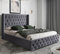 Ottoman Storage Bed with Mattress Included, Velvet Double Bed Frame, Upholstered Gas Lift Up Bed Frame with Storage, Ottoman Storage Bed with Wooden Slats, (4ft6 Dark Grey Double)