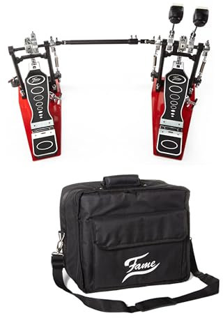 Fame DFP9001 Doppelfußmaschine-Set, Doppelkette, Einstellbare Federspannung, Bodenplatte, Inklusive Tasche