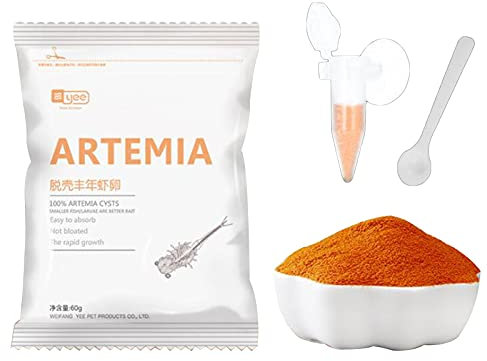 60G Aquarium Schlüpfen Tropische Fische Artemia Schaleneier Salzlake Garnelen Schale Eierfutter Zum Füttern von Babyfischen Salzlake Garnelen Schale Eierfutter