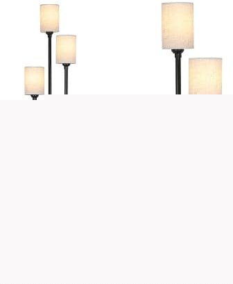 Winverty Lampadaire sur Pied Salon avec Etagere et 3 Lumières, Lampadaire Industriel Vintage avec Interrupteur à Pied et Abat-jour en Lin, Lampadaire Or pour Salon Chambre Bureau, Douille E27, 1.66M