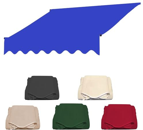 XRRJFYH Markise Stoff 280g/m² Markisenstoff Wasserdichter Markisentuch Markisen Ersatzbespannung Stoff für Markise(Color:Blue,Size:300cm/118in)