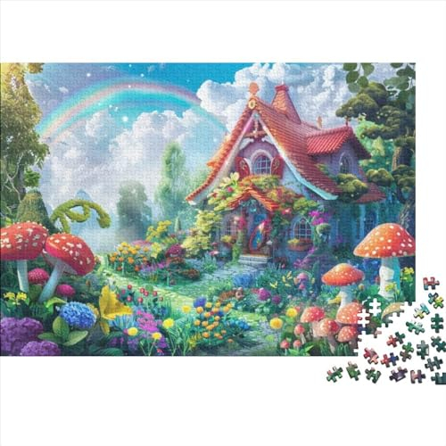 Fairy Tale House 3D-Puzzles Für Erwachsene, Puzzles Für Erwachsene, 300 Teile, Puzzle, 300 Teile, Jedes Teil Ist EIN Unikat, Geeignet Für Kinder Ab 12 Jahren 300pcs (40x28cm)