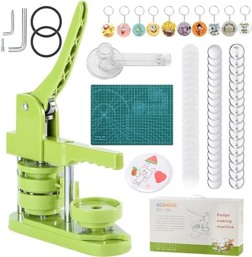 58mm Buttonmaschine, Push Pull DIY Presse Abzeichen mit 110 Knöpfen, Bild, Kreisschneider für Menschen, Kinder DIY Geschenke Pin Maker