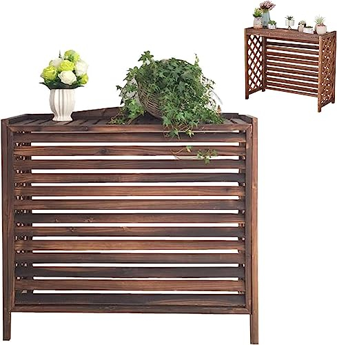 Klimaanlage Zaun Bildschirm Klimaanlagen Zaun Für Außengeräte Abdeckung Der Außeneinheit Einer Klimaanlage Balkon-Betriebsblumen-Stand-Regal-Dekorations-Gestell (Size : A-143 * 60 * 115CM)
