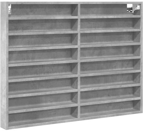 vidaXL Vitrinenschrank, Wandvitrine mit Stauraum, Hängevitrine für Schlafzimmer Wohnzimmer Flur, Vitrine Wandschrank, Betongrau Holzwerkstoff