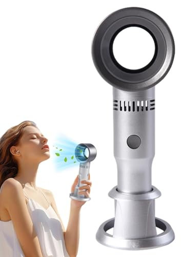 Ventilador de mano portátil | Ventilador de mesa pequeño | Ventilador de bolsillo pequeño que funciona con pilas, pequeño ventilador portátil recargable por USB para escritorio y hogar