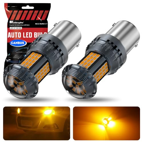 KaiDengZhe 1156 BA15S LED Ampoule, Ambre P21W LED Résistance Intégrée CANBUS Sans Erreur Anti Hyper Flash 7506 1141 1156A Ampoule LED Avec Projecteur de Remplacement pour Avant et Arrière Clignotant