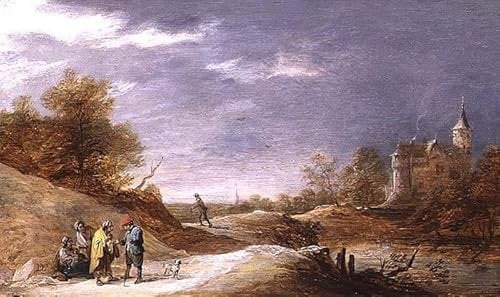 PSVDCTOO Vintage Wanddeko Bilder Poster Wandbild der Wahrsager von David Teniers dem Jüngeren Poster Wandbild Deko für Zimmer 60x90cm