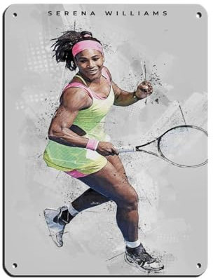 GJHTQLP Serena Williams 05 Blechschild, Vintage, Metall, Pub, Club, Café, Bar, Zuhause, Wandkunst, Dekoration, Poster, Retro, 30 x 40 cm