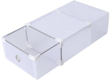 KOMBIUDA 6 Stück-pack Schuhaufbewahrungsboxen aus Transparentem Pp Schubladen Design Weiß 31x20x11cm für Ordentliche Schuhaufbewahrung im Kleiderschrank