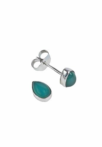 925 Silber Damen Ohrstecker | echtes Silber, verschiedene echte Steine zur Auswahl, handarbeit aus Indien, im Geschenkbeutel