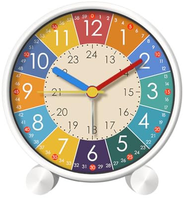 Tomedeks Wecker Kinder,Quarzwecker,Wecker Analog Ohne Ticken Kinderwecker Mit Sanfter Weckklingelton Lernwecker Kinder Mädchen Jungen für Schulanfänge Batteriebetriebene Weckuhr