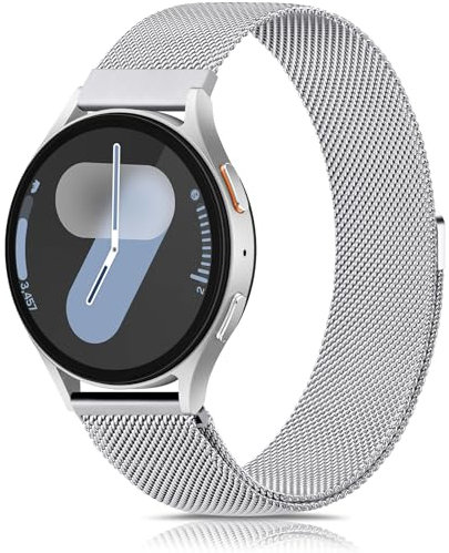 Oumida Armband für Samsung Galaxy Watch 7 40mm 44mm / Samsung Galaxy Watch FE 40mm, 20mm Einstellbar Metall Armbänder, Edelstahl Loop Magnet Ersatzarmband für Damen Herren