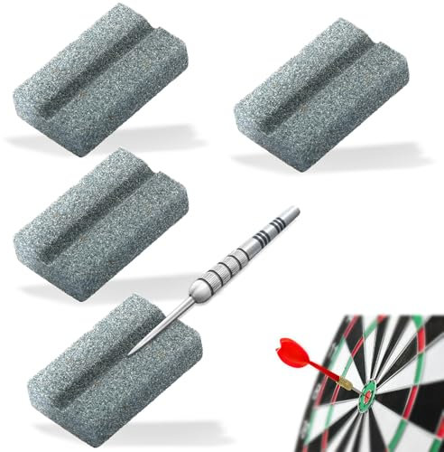 Neerow Dart Schleifstein für Metall Darts, 4 Stück Dart Spitzen Schleifer, Tragbarer Darts Anspitzer, Mini-Schärfer, Dart Zubehör für Schärfe und Pflege (15 × 25 mm)