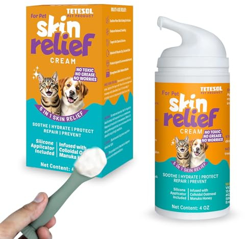 Tetesol Dog Moisturiser for Itchy Dry Flaky Skin, Hot Spot, Scratch100g | Anti Itch Cream for Dogs Cats‘ Redness Skin, Yeast Paw and Winkle Fold 4oz