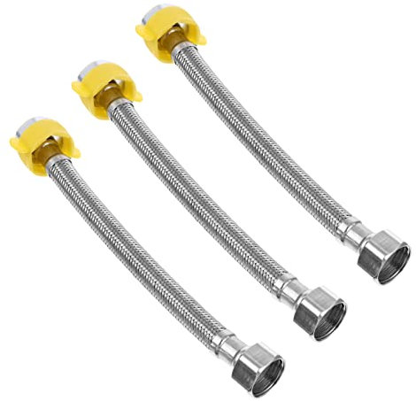 DIYEAH 3 Stück 304 Edelstahldrahtrohr Ersatz Duschschlauch handbrause Badeschlauch Schlauch-Schnellkupplung Rostfreier Stahl Silver