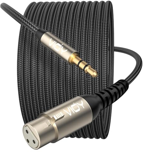 VIOY XLR to 3.5MM Cable 2M, Unbalanced Aux Male to XLR Female Cord, 1/8 Inch to Microphone Cable for Laptop, Tablat, MP3 Player, Voice Recorder, Amplifier, Sound Board, Mixer, Speaker