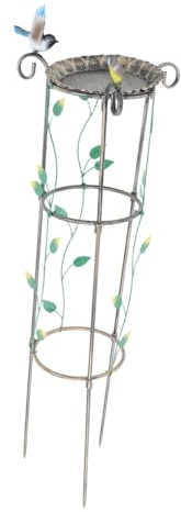 SUPVOX Vogelbad und Pflanzenstütze aus Eisen für Kletterpflanzen Dekorativer Gartentrellis mit Antikem Design Vielseitig Einsetzbar als Blumenregal und Garten Dekoration für Kletterblumen