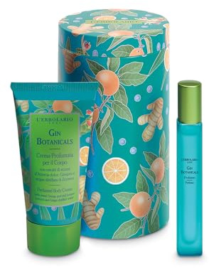 L'Erbolario Gin Botanicals Beauty Box Rizomi di Zenzero – Profumo 10 ml + Crema Profumata per il Corpo 75 ml + Confezione in Latta – EDIZIONE LIMITATA – Fragranza Agrumata, Aromatica e Muschiata