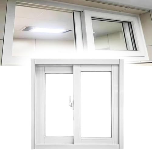 ZIUSFAC Ventana Corredera De Aluminio Ventana De Sótano 40 43 45 50 60cm Ventana Corrediza Horizontal Ventana De Repuesto para Baño Cocina Negro/Blanco(White,(WxH) 60x40cm/24x16)