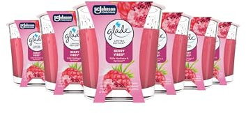 Glade® Duft-Kerze im Glas, 6er Pack, Berry Vibes, bis zu 27 Stunden Brenndauer (6 x 112g)