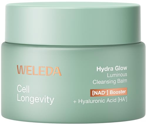 WELEDA Cell Longevity Hydra Glow Luminous Cleansing Balm Reinigung 80g | Gesichtsreinigung Balsam mit [NAD⁺] Booster & Hyaluronsäure reinigt die Haut & spendet Feuchtigkeit (Naturkosmetik, vegan)