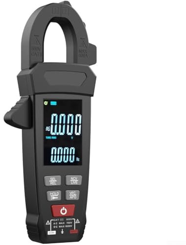 Doppelanzeige-Zangenmessgerät, großer Bildschirm, intelligentes Hochspannungs-Multimeter mit NCV-Erkennung, True RMS 1000 V DC 750 V AC 600 A AC DC Strom, schwarz, präzise berührungslose Prüfung