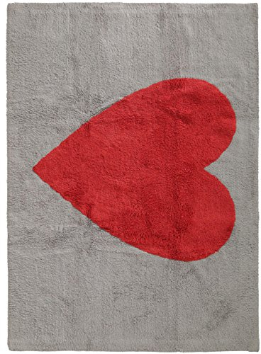 Benuta Kinderteppich Bambini Heart Grau 120x160 cm | Teppich für Spiel- und Kinderzimmer