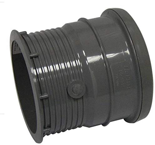 FLOPLAST 110mm Ring Seal Soil Pipe Drain Connector - Grey - Pack of 2