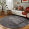 Runder Teppich Wohnzimmer Hochflor Einfarbiges Design Langflor Shaggy Modern Flauschig, Farbe: Grau, Größe: 200 cm Rund
