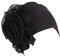 YONKOUNY Turban Hut Damen Sommer Elastisch Wraps Blumenmuster Kopftuch Chemo Hut Kopfbedeckung Kopfbedeckungen Kappe Kopfband Turban Mütze Beanie (Schwarz)