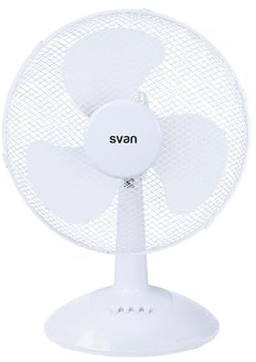 Svan Ventilador de Sobremesa Blanco SVVE02120S. 3 Velocidades, 3 Aspas,