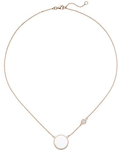 Jobo Damen Collier Halskette 925 Silber rotgold vergoldet 6 Zirkonia Perlmutt-Einlage 45 cm