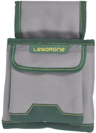 Leborgne - Pochette Double Textile Batipro - Accessoire de Rangement pour Charpentiers et Maçons - Renforcée par Rivets - Toile 600 Deniers - Bande Réfléchissante
