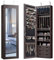 COSTWAY Armadio Specchio Portagioie da Parete e Porta, Specchiera Portagioielli con 5 Luci LED e 6 Cassettiera, con Serratura, Organizer Porta Gioie, Regali per Lei (Marrone)