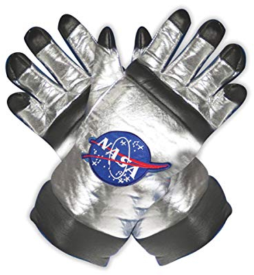 Horror-Shop Silberne Astronauten Handschuhe als Kostüm Accessoire