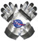 Horror-Shop Silberne Astronauten Handschuhe als Kostüm Accessoire