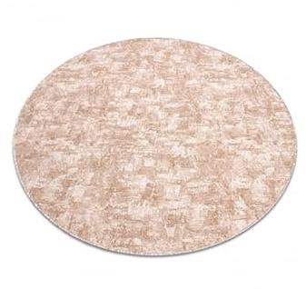 rugsx Teppich Solid für Zimmer, Wohnzimmer, Schlafzimmer, Teppichboden Auslegware, Nachahmung von Beton, beige, Kreis 200 cm