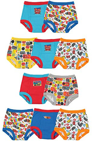 Disney Boys' Pixar Cars Toddler Potty Starter Kit with Stickers & Tracking Chart Sizes 18m, 2t, 3t, 4t Underwear Combo, 10-Pack Training Pant, 3 Years (Pack of 10)
