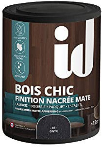 Peinture nacrée, mate et pailettée Finition BOIS CHIC ONYX 1L - ID Paris