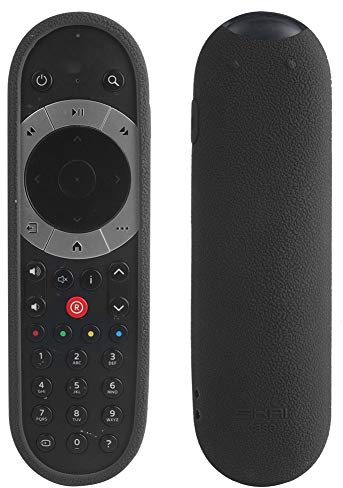 Ausla Remote Cover, Silicone Anti-Slip Protective Case with Lanyard for Sky Q TV Remote Controller (Black)