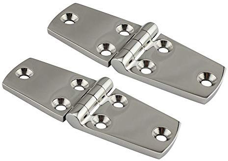 POFET Lot de 2 charnières de porte de bateau en acier inoxydable, fermoir de porte Ecurity Loquet à loquet pour yacht/camping-car (38 x 102 mm)