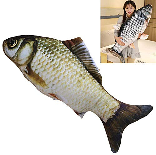 Aspiree Electric Moving Fish Cat Toy, Realistic Plush Simulation Electric Doll Fish,Plush Simulation Electric Wagging Fish Cat Toy-380