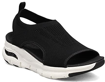 Skechers Women's Arch Fit City Catch Sandal, Nero, 39 EU