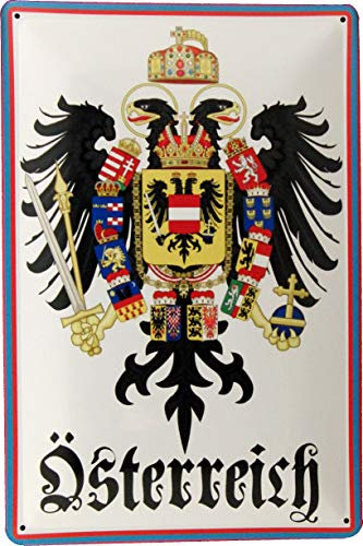 Blechschild 20x30 Adler Wappen Österreich Bundesländer Tirol Kärnten Salzburg Wien im Retro Nostalgie Vintage Design