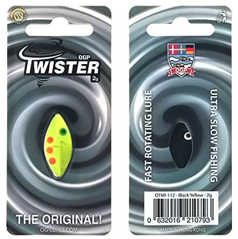 Twister OGP Durchlaufblinker in 2 gr. | Forellenblinker | Farbe: Black Yellow